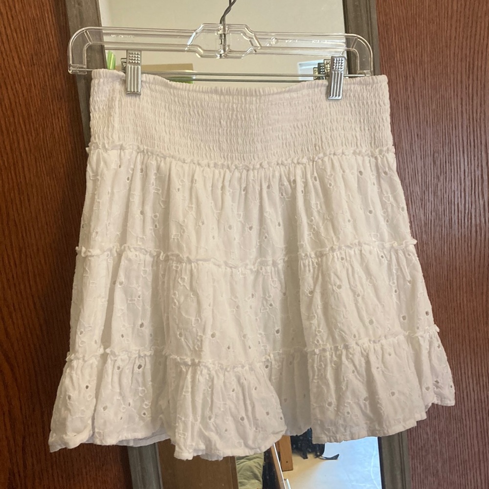 AERIE White Mini Skirt